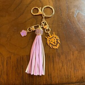LSU Tigers Detachable Purse Keychain with a Lavender Tassel